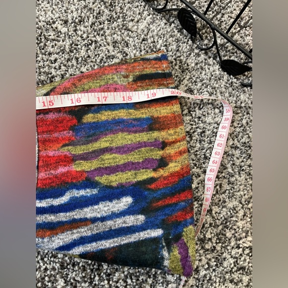 Ali Miles Black/Jewel Tones FUNKY ABSTRACT ART Knit Wire Collar Jacket S - Picture 11 of 11